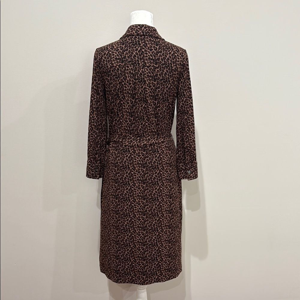 Talbots Leopard Print Button-Up Midi Dress Size Xs - image 4